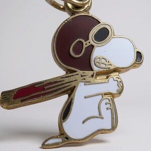 Gold and White Snoopy Red Baron Charm or Pendant 1296